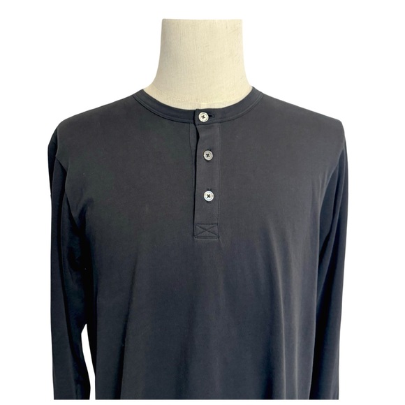 Outerknown Men's Black Henley Long-Sleeve T-Shirt. Large NWT - Picture 5 of 11